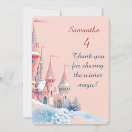 Cartão De Agradecimento Enchanted Winter Castle Thank You Card, Princess