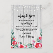 Cartão de Agradecimento Encontro Casamento Rosas V