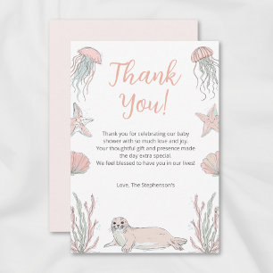 Cartão De Agradecimento Encontro Cute Sea You Soon Baby Shower Tema Costei