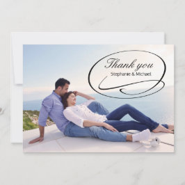 Cartão De Agradecimento Enfeites de Foto Simples - Obrigada