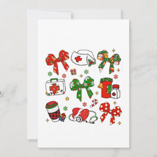 Cartão De Agradecimento Enfermeira de Natal Enfermeira de Arco Coquette - 