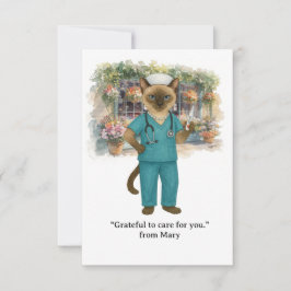 Cartão De Agradecimento Enfermeira é café bebendo no parque outono