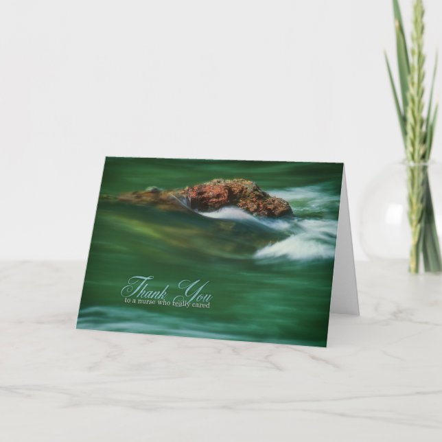 Cartão De Agradecimento Enfermeira Solid como uma Foto do Rio Rock (Frente)