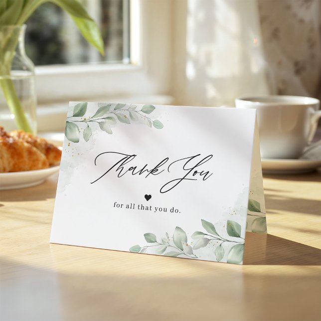 Cartão De Agradecimento Enfermeiro Médico Herói Verde Eucalyptus (Criador carregado)