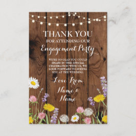 Cartão de agradecimento Engajamento Casamento Flor