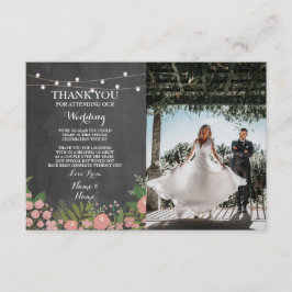 Cartão de Agradecimento Engajamento Casamento Flor