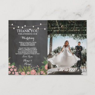 Cartão de Agradecimento Engajamento Casamento Flor