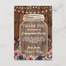 Cartão de Agradecimento Engajamento Jar Floral Cas