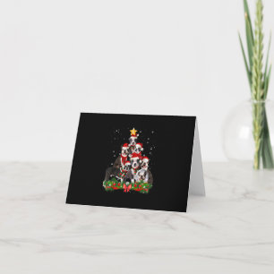 Cartão De Agradecimento Engraçado Boston Terrier Dog Árvore de Natal Pre