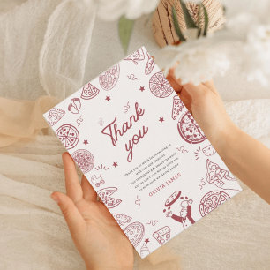 Cartão De Agradecimento Engraçado chá de fraldas especial de pizza