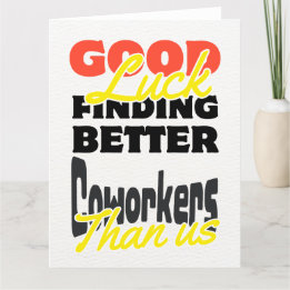 Cartão De Agradecimento Engraçado Colega De Trabalho Saindo Do Cartaz, Hum