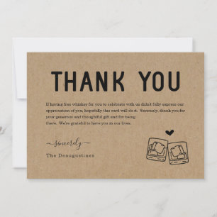 Cartão de Agradecimento Engraçado de Whisky Grátis