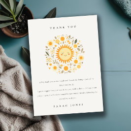 Cartão De Agradecimento Engraçado Nosso Pequeno Chá de fraldas Sol De Boho