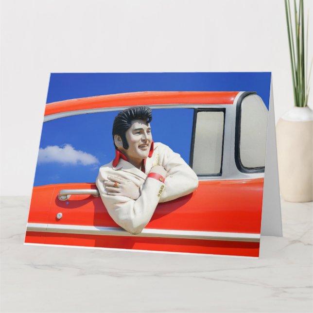 CARTÃO DE AGRADECIMENTO ENGRAÇADO OBRIGADO CARTÃO, ROCKER 1950 (Frente)