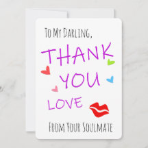 Engraçado Obrigado Cartões, Corações de Amor e Láb