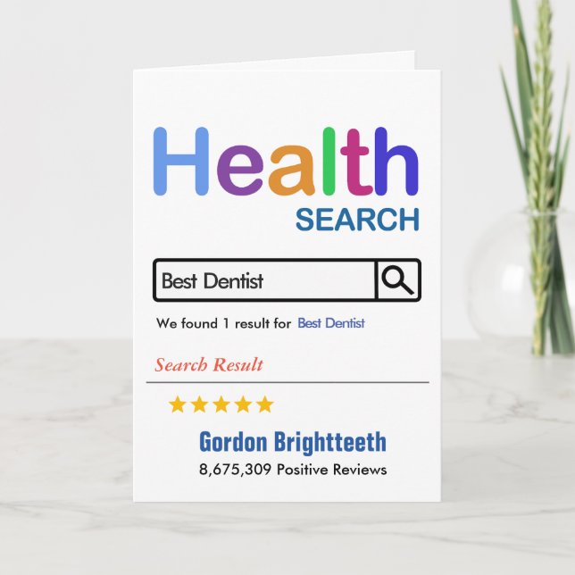 Cartão De Agradecimento Engraçado Presente Melhor Dentista (Frente)