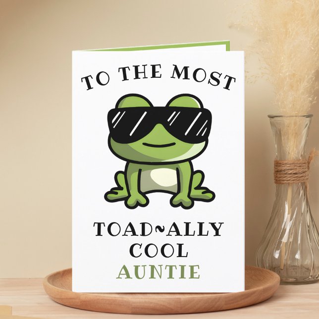 Cartão De Agradecimento Engraçado Sapo Verde Teve Legal Tia Feliz Aniversá (Funny Green Frog Toad Cool Aunt Happy Birthday Thank You Card)