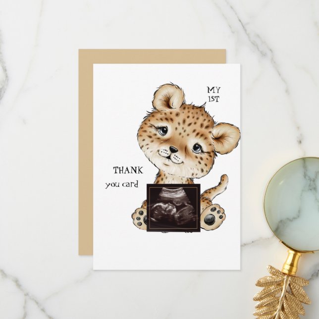 Cartão De Agradecimento Engraçado Ultrassom Foto Rapaz, Muito Obrigado (Frente/Verso In Situ)