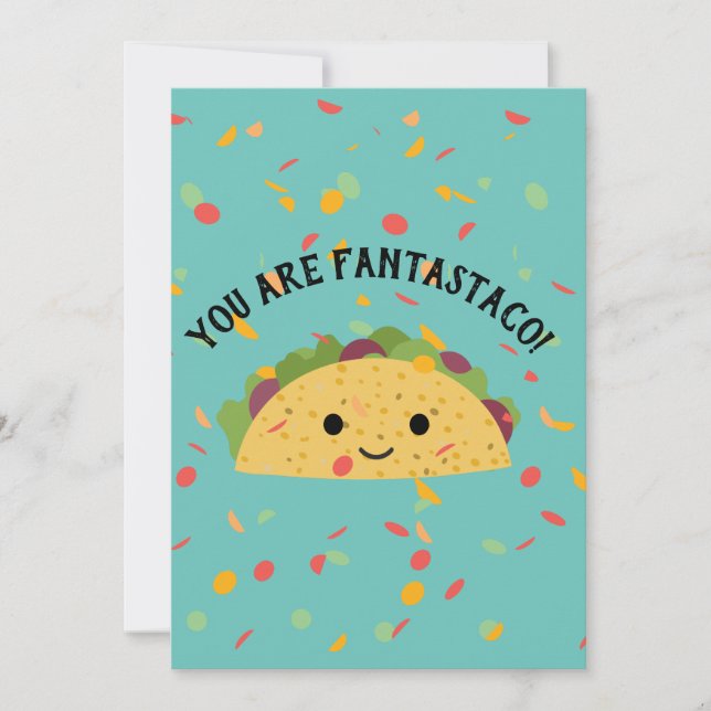 Cartão De Agradecimento Engraçado você é Fantastaco Cute Kawaii Taco (Frente)