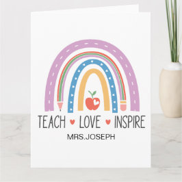 Cartão De Agradecimento Ensine Amor Inspire Professor