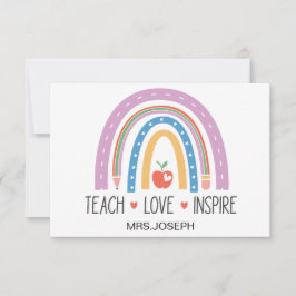 Cartão De Agradecimento Ensine Amor Inspire Professor