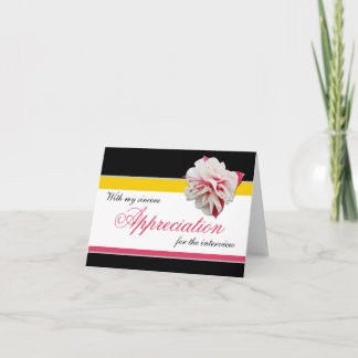 Cartão De Agradecimento Entrevista Amarelo Cor-de-Rosa Flor Fuchsia Obriga