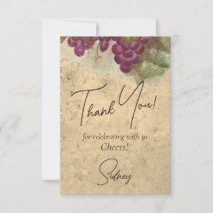Cartão De Agradecimento Envelhecido à Perfeição Tema de Vinho Elegante