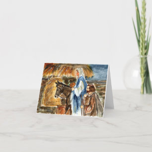 Cartão De Agradecimento Envelope dentro com placa de anotação Mary & Josep