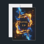 Cartão De Agradecimento Epic Fire Portal Gaming Birthday Party Event<br><div class="desc">Announce your next major event, birthday, or tournament with an invitation that promises pure, adrenaline-fueled excitement. The border of this flat card features a spectacular, glowing rectangular frame forged from elemental magic. With intense blue flames on one side and roaring orange fire on the other, the high-contrast art absolutely leaps...</div>