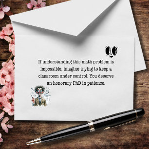 Cartão De Agradecimento Equações São Duros, Ensino É Mais Difícil