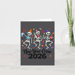 Cartão De Agradecimento Equipe de Ano Novo Enfermeira Esqueleto 2026 Er Ic