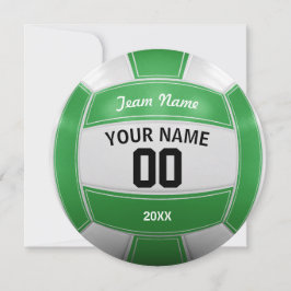 Cartão De Agradecimento Equipe Verde do Jogador de Voleibol
