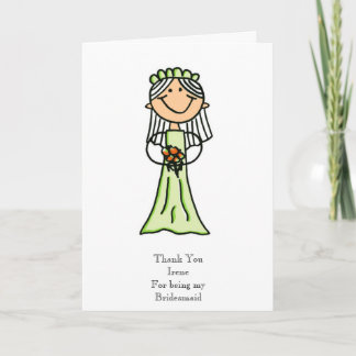 Cartão De Agradecimento Esboço da dama de honra, obrigado