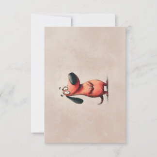Cartão De Agradecimento Esboço de Ilustração de Cachorro de Desenho Animad