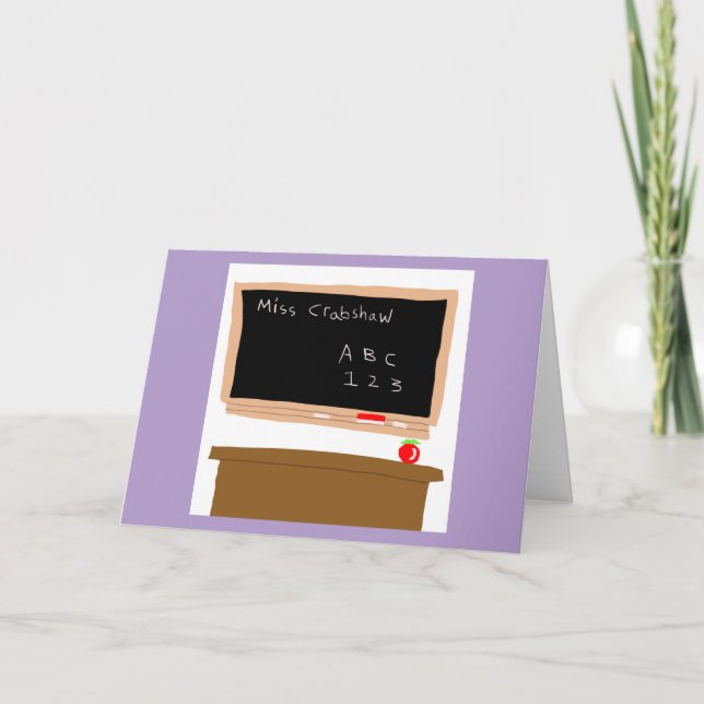 Cartão De Agradecimento Escola 🏫 Professora 👩‍🏫 Mesa (Frente)