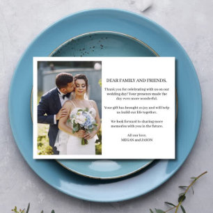 Cartão De Agradecimento Escrita Chic Dois Casamento Fotográfico Obrigado