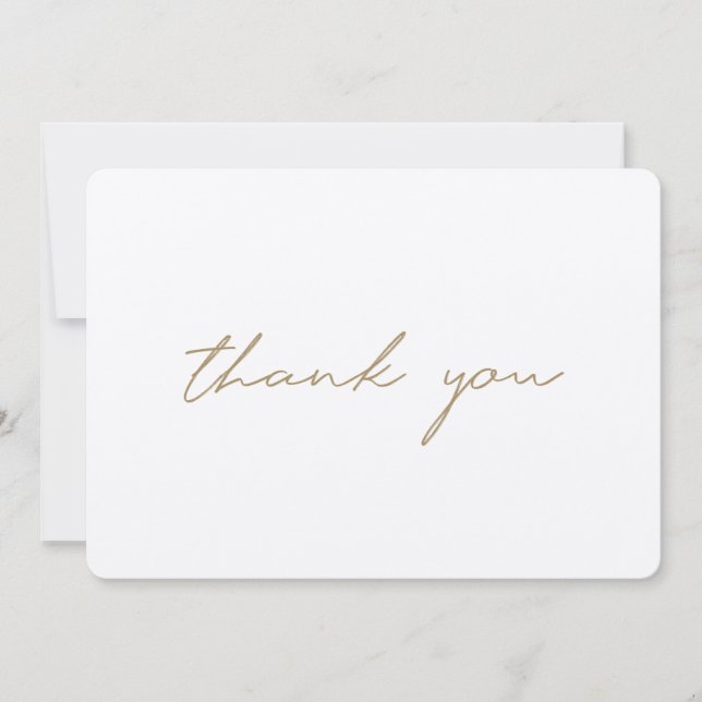 Cartão De Agradecimento Escrita Dourada Rústica Moderna Simples Kraft Gera (Frente)