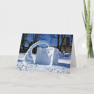 Cartão De Agradecimento Escultura de neve, Quebec, Canadá