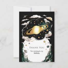 Cartão De Agradecimento Espaço Celestial Personalizado de Aniversário