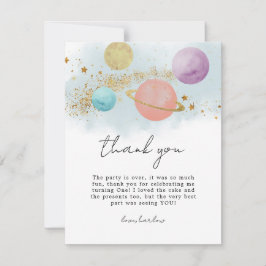 Cartão De Agradecimento Espaço Exterior Primeira Viagem em torno do Cartõe