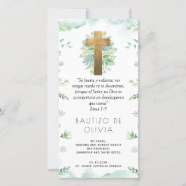 Cartão De Agradecimento Espanhol, Turquesa Greenery Baptism - Favorito
