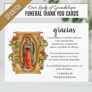 Cartão De Agradecimento Espanhola Mary Guadalupe Obrigado Condolência