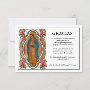 Cartão De Agradecimento Espanhola Mary Guadalupe Obrigado Condolências