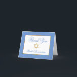 Cartão De Agradecimento Especial 1 Bat Mitzvah Azul Dourado Dobrado<br><div class="desc">Bat Mitzvah Azul Dourado Obrigado Nota</div>