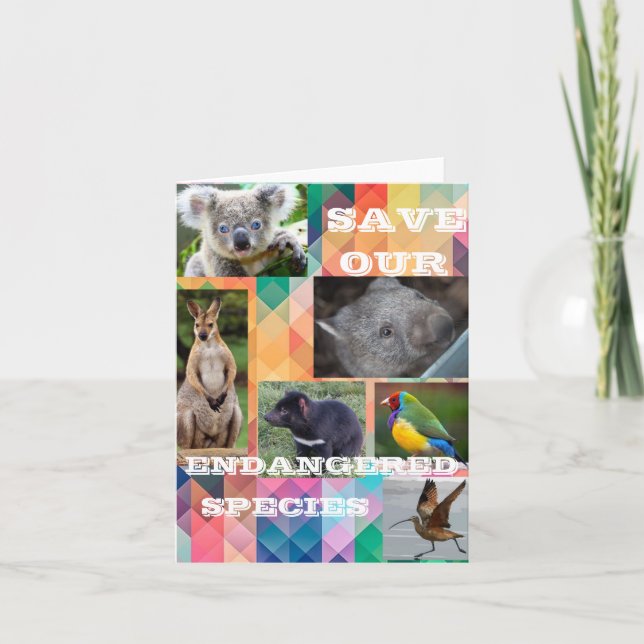 Cartão De Agradecimento Espécies Ameaçadas de Extinção Australianas (Frente)