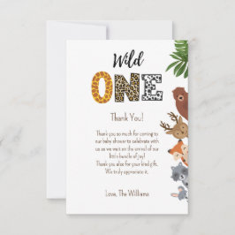 Cartão De Agradecimento Espingarda de fralda de Safari Wild One