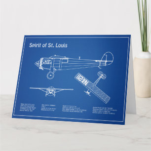 Cartão De Agradecimento Espírito de Rua. Louis - Planos de Aeronave Bluepr
