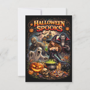 Cartão De Agradecimento Espíritos de Halloween