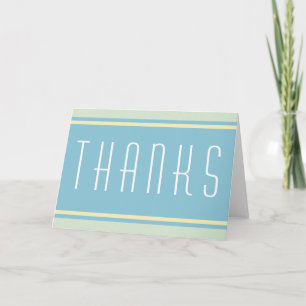 Cartão De Agradecimento ESPORTE STRIPES - Pastel Azul Amarelo + seu texto