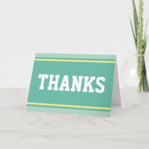 Cartão De Agradecimento ESPORTE STRIPES - Pastel Verde Amarelo + seu texto